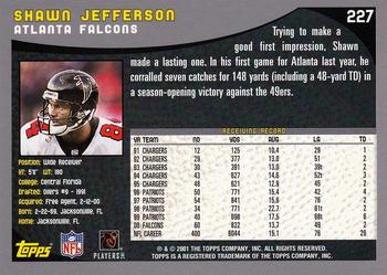 2001 Topps #227 Shawn Jefferson Back