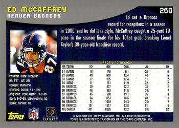 2001 Topps #269 Ed McCaffrey Back