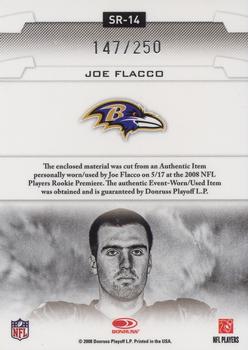 2008 Leaf Rookies & Stars - Studio Rookies Materials #SR-14 Joe Flacco Back