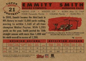 2001 Topps Heritage #21 Emmitt Smith Back