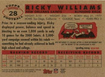 2001 Topps Heritage #28 Ricky Williams Back