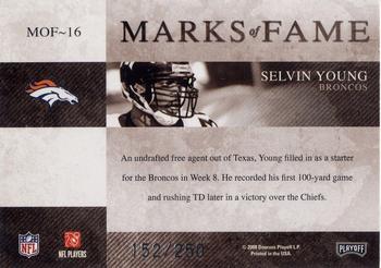 2008 Playoff Absolute Memorabilia - Marks of Fame #MOF-16 Selvin Young Back