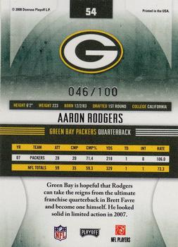 2008 Playoff Absolute Memorabilia - Spectrum Silver #54 Aaron Rodgers  Back