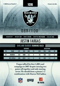 2008 Playoff Absolute Memorabilia - Spectrum Silver Retail #106 Justin Fargas Back