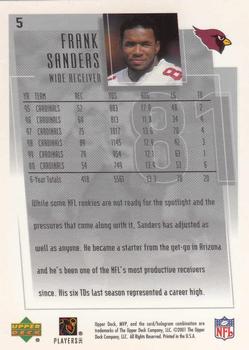 2001 Upper Deck MVP #5 Frank Sanders Back