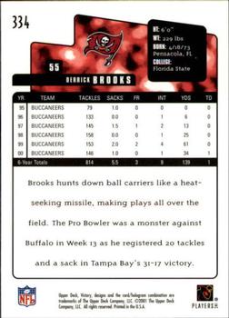 2001 Upper Deck Victory #334 Derrick Brooks Back