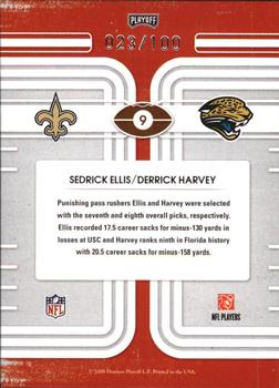 2008 Playoff Contenders - Round Numbers Gold #9 Sedrick Ellis / Derrick Harvey Back