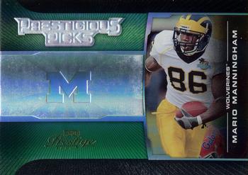 2008 Playoff Prestige - Prestigious Picks Green #PPI-28 Mario Manningham Front