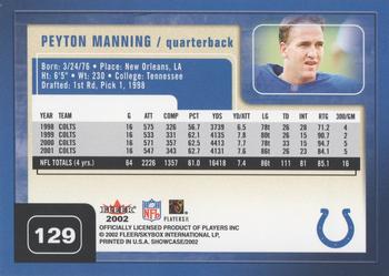 2002 Fleer Showcase #129 Peyton Manning Back