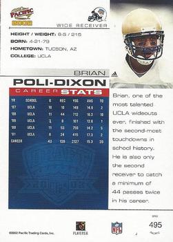 2002 Pacific #495 Brian Poli-Dixon Back