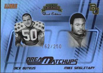 2008 Press Pass Legends Bowl Edition - Dream Matchup #DM-10 Dick Butkus / Mike Singletary Front