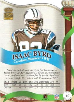 2002 Pacific Crown Royale #19 Isaac Byrd Back