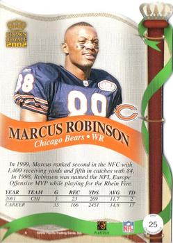 2002 Pacific Crown Royale #25 Marcus Robinson Back