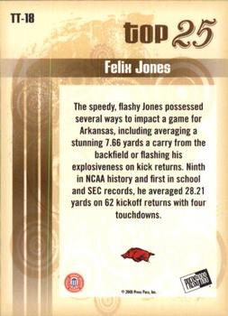 2008 Press Pass Legends Bowl Edition - Top 25 #TT-18 Felix Jones Back