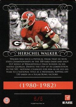 2008 Press Pass Legends - Red #62 Herschel Walker Back