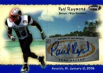 2008 SAGE Aspire - Hula Bowl Autographs #H20 Paul Raymond Front