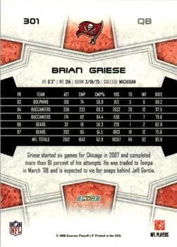 2008 Score - Glossy #301 Brian Griese Back