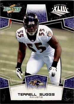 2008 Score - Super Bowl XLIII Black #28 Terrell Suggs Front