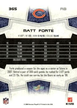 2008 Score - Super Bowl XLIII Black #365 Matt Forte Back