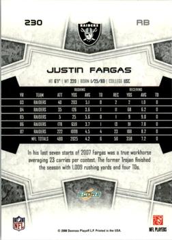 2008 Score - Super Bowl XLIII Blue #230 Justin Fargas Back