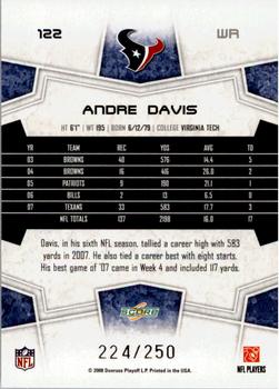 2008 Score - Super Bowl XLIII Light Blue Glossy #122 Andre Davis Back