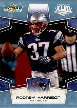 2008 Score - Super Bowl XLIII Light Blue Glossy #190 Rodney Harrison Front