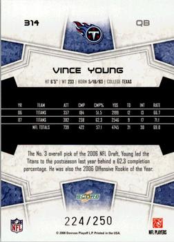 2008 Score - Super Bowl XLIII Light Blue Glossy #314 Vince Young Back