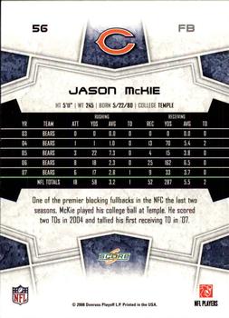 2008 Score - Super Bowl XLIII Gold #56 Jason McKie Back