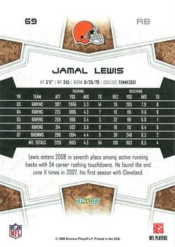 2008 Score - Super Bowl XLIII Gold #69 Jamal Lewis Back