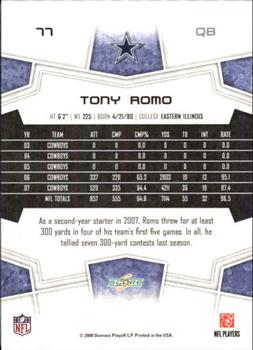 2008 Score - Super Bowl XLIII Gold #77 Tony Romo Back