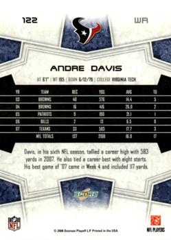 2008 Score - Super Bowl XLIII Gold #122 Andre Davis Back