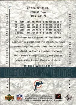 2002 SP Legendary Cuts #7 Ricky Williams Back
