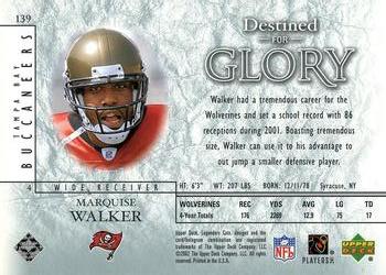 2002 SP Legendary Cuts #139 Marquise Walker Back