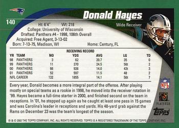 2002 Topps #140 Donald Hayes Back