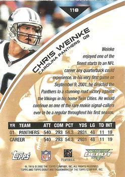 2002 Topps Debut #118 Chris Weinke Back