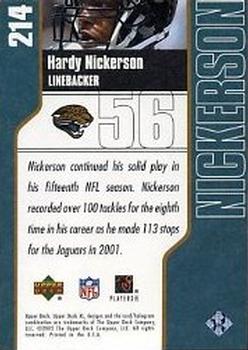2002 Upper Deck XL #214 Hardy Nickerson Back