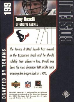 2002 Upper Deck XL #199 Tony Boselli Back
