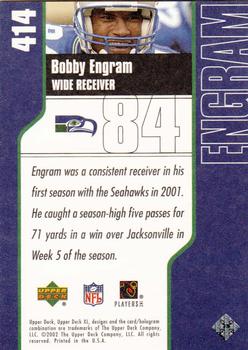 2002 Upper Deck XL #414 Bobby Engram Back