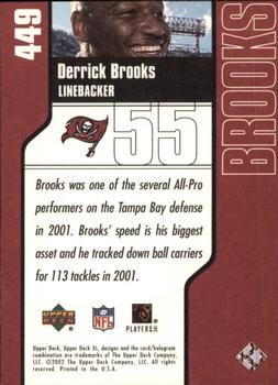 2002 Upper Deck XL #449 Derrick Brooks Back