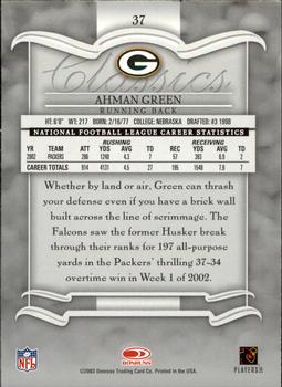 2003 Donruss Classics #37 Ahman Green Back