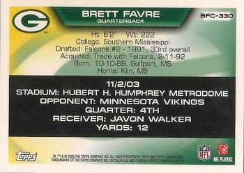 2008 Topps Chrome - Brett Favre Collection #BFC-330 Brett Favre Back