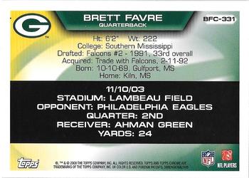 2008 Topps Chrome - Brett Favre Collection #BFC-331 Brett Favre Back