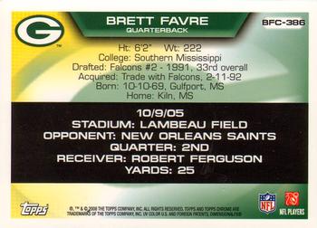 2008 Topps Chrome - Brett Favre Collection #BFC-386 Brett Favre Back