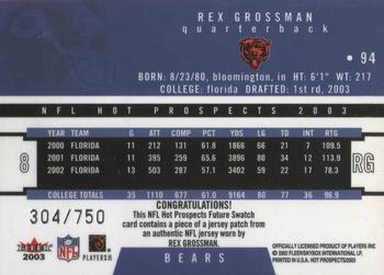 2003 Fleer Hot Prospects #94 Rex Grossman Back