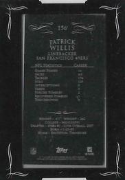 2008 Topps Mayo - Mini Printing Plates Back Black #156 Patrick Willis Front