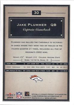 2003 Fleer Showcase #30 Jake Plummer Back