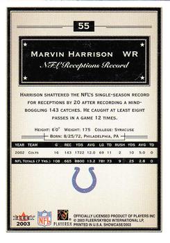 2003 Fleer Showcase #55 Marvin Harrison Back