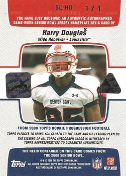 2008 Topps Rookie Progression - Senior Letter Patch Autographs #SL-HD Harry Douglas Back
