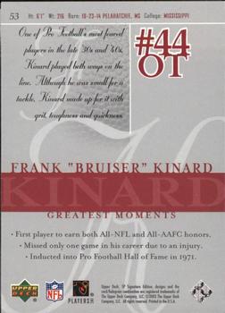 2003 SP Signature Edition #53 Bruiser Kinard Back