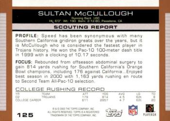 2003 Topps Draft Picks & Prospects #125 Sultan McCullough Back